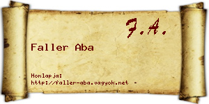 Faller Aba névjegykártya